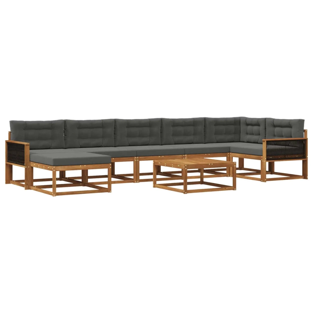 Set di divani da esterno con cuscino 8 pcs Naturale e Antracite 3382765