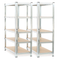 Set 2x scaffali a incastro per carichi pesanti 180x120x40cm Max 875kg l’uno Acciaio 5 ripiani