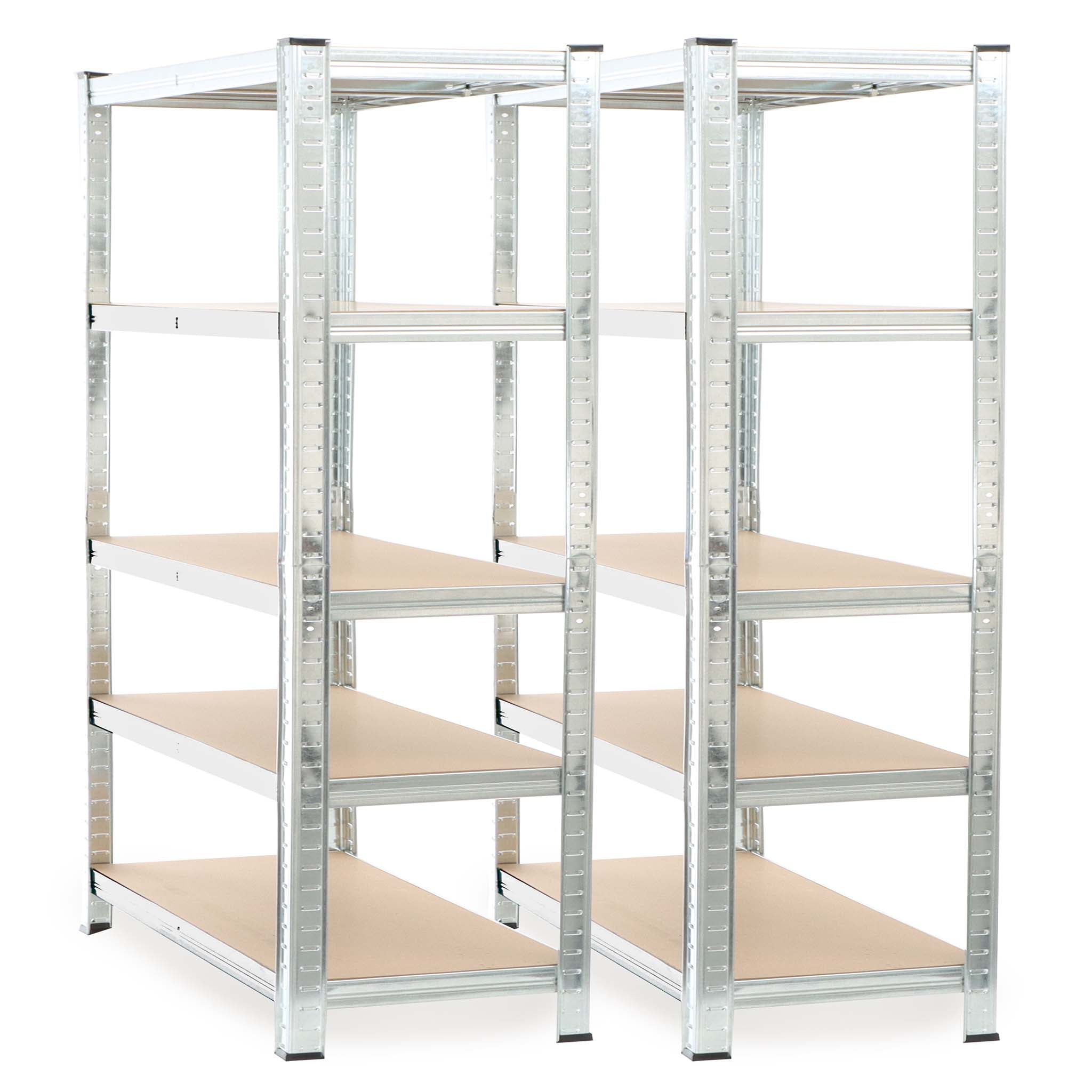 Set 2x scaffali a incastro per carichi pesanti 180x120x40cm Max 875kg l’uno Acciaio 5 ripiani