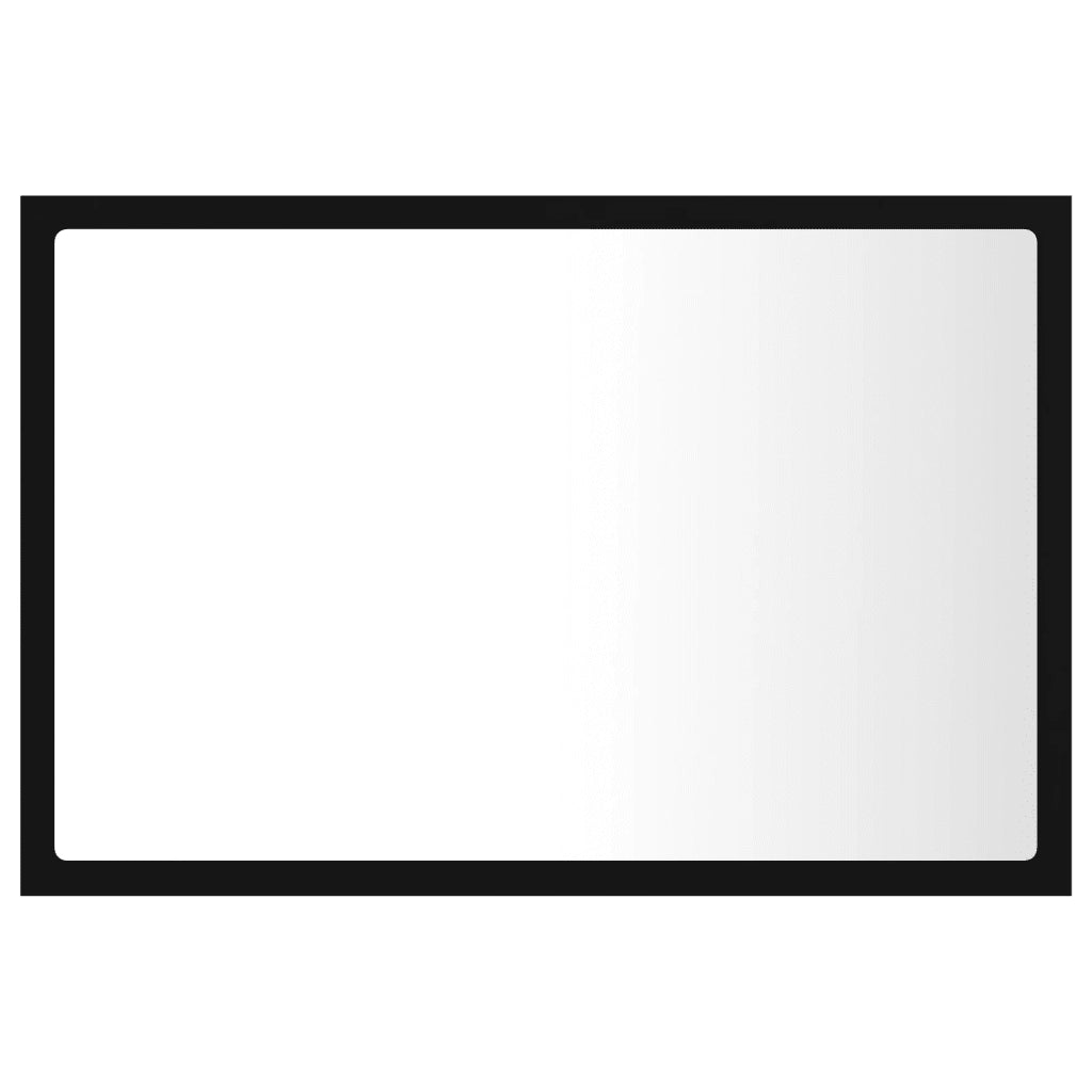 Specchio da Bagno a LED-Specchio per Bagno Nero 60x8,5x37 cm in Acrilico