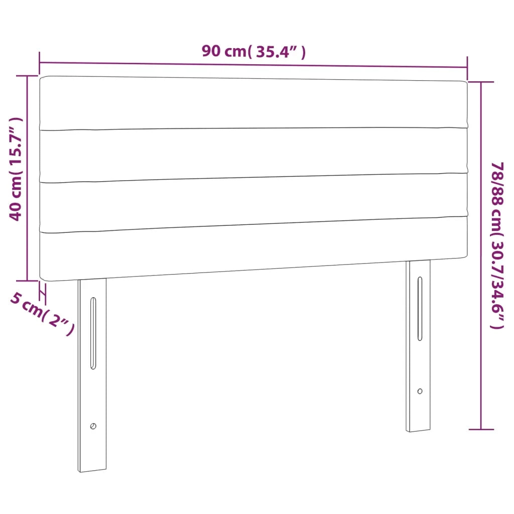 Testiera a LED-Testata con LED Rosa 90x5x78/88 cm in Tessuto 201541