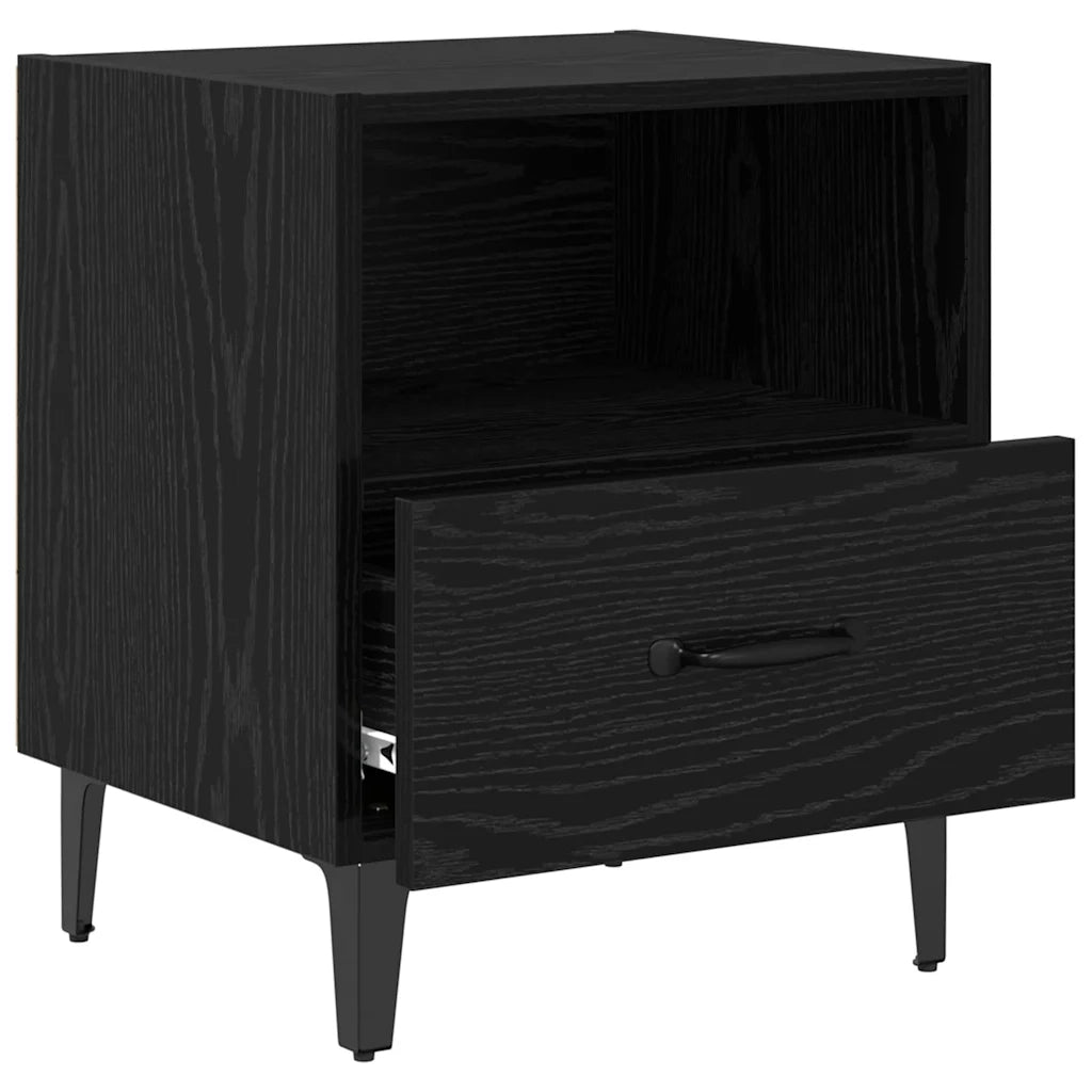 Armadio da Notte con cassetto Rovere nero 40 x 35 x 47,5 cm