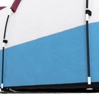 Tenda da Campeggio Impermeabile con 2 Aree e 3 Ingressi, in Poliestere e Fibra di Vetro, 420x200x150 cm, Rosso