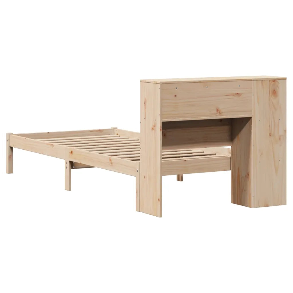 vidaXL Giroletto con Libreria senza Materasso 75x190 cm in Legno Pino