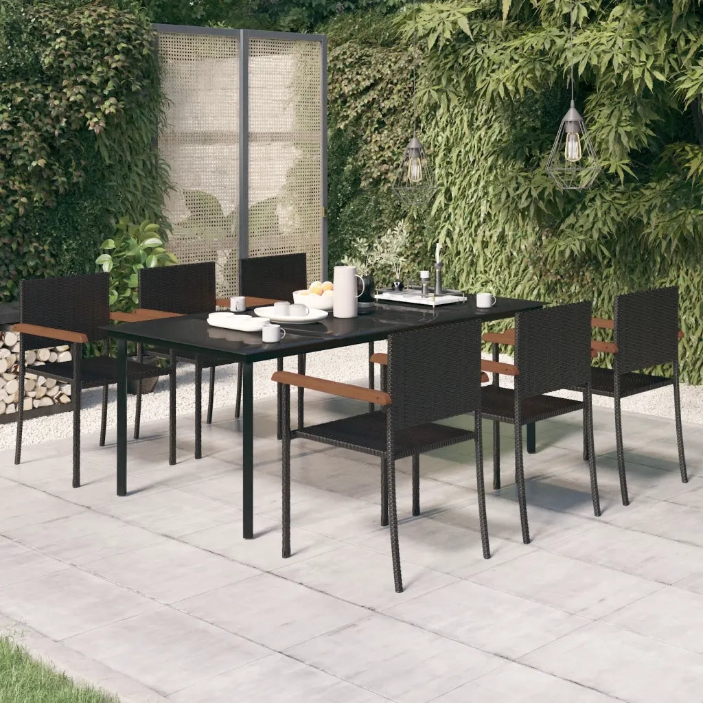 Set da Pranzo da Giardino 7 pz Nero cod mxl 35384