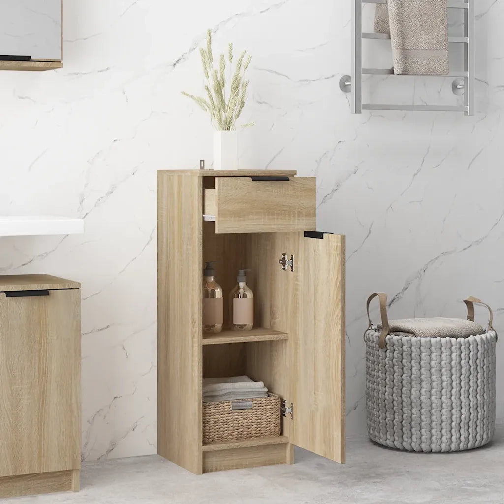 Armadio da Bagno Rovere Sonoma 32x34x90 cm in Legno Multistrato cod mxl 49547