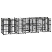 Cuccia/gabbia/recinto/zaino per cani da esterno acciaio 12,9 m² nero 02_0041786