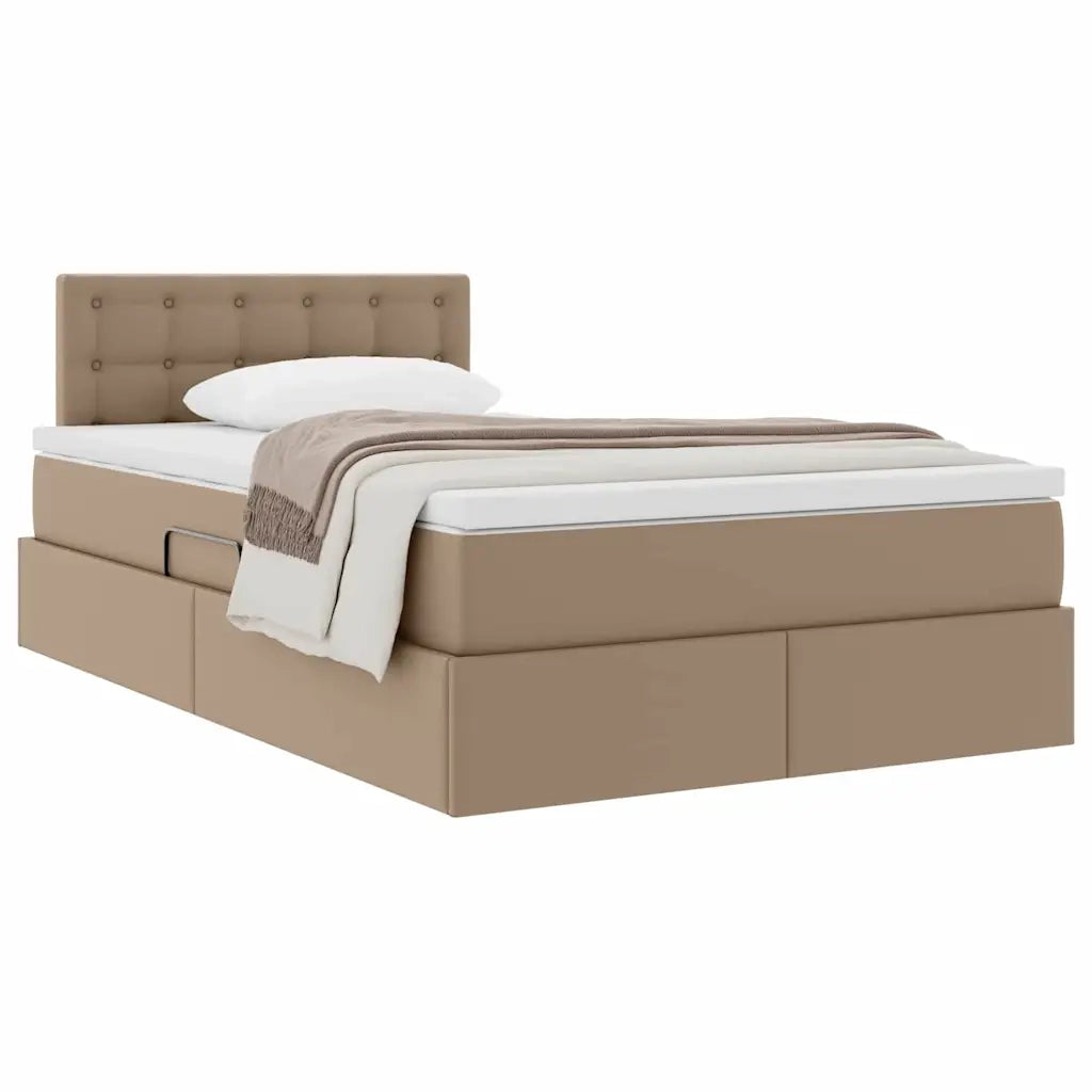Letto con contenitore e materasso Cappuccino 120 x 200 cm 3370392