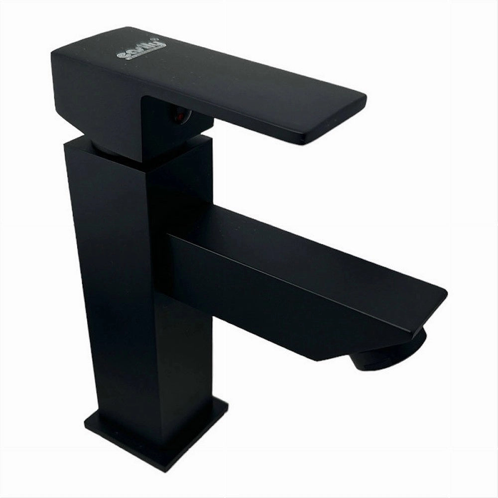 Trade Shop - Rubinetto Per Bagno Ultra Moderno Miscelatore Orientabile Lavabo Nero Opaco 87207 -