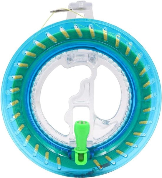 Attrezzatura per volo con maniglia in ABS con 150m di corda e funzione di blocco - Blu