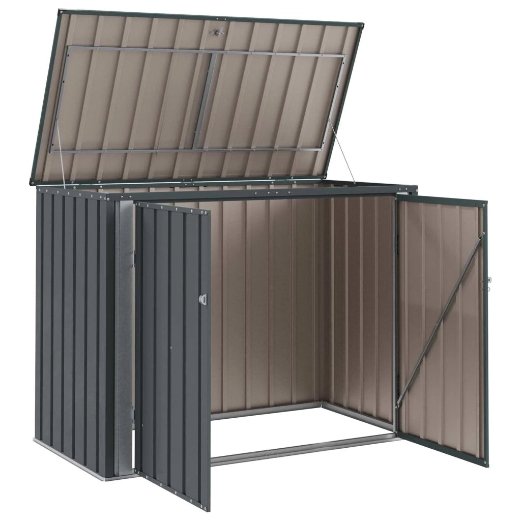 Scatola di Stoccaggio per Giardino Nero 151,5 x 82 x 110,5 cm