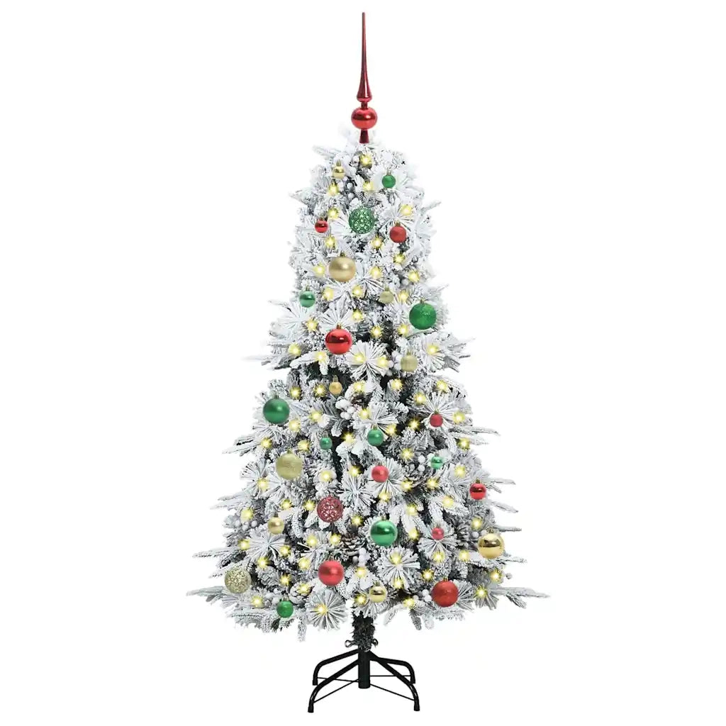 Albero di Natale | Decorazioni natalizie Artificiale con Rami Pieghevoli Bianco 150 cm