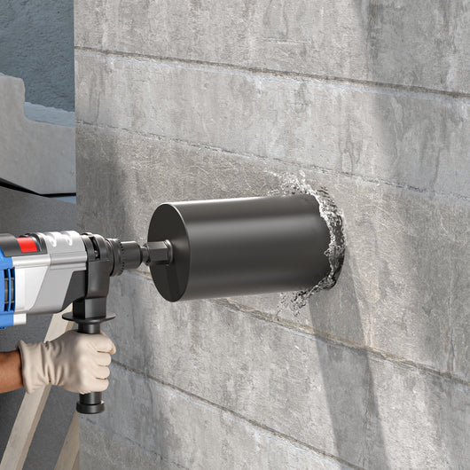 Punta diamantata per carotatrice Ø 200 mm, lunghezza 450 mm, UNC 1¼, ingranaggio a denti diritti, rendimento elevato, per carotaggio a umido, corona diamantata per calcestruzzo, pietra, granito