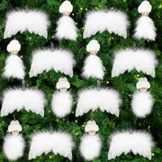 Decorazione di Natale per albero 16 pezzi - Ali d'angelo/Attacchi d'angelo - Decorazione - Fiocchi - Avvertenza di sicurezza - 12 x 8 cm - Decorazione di Natale
