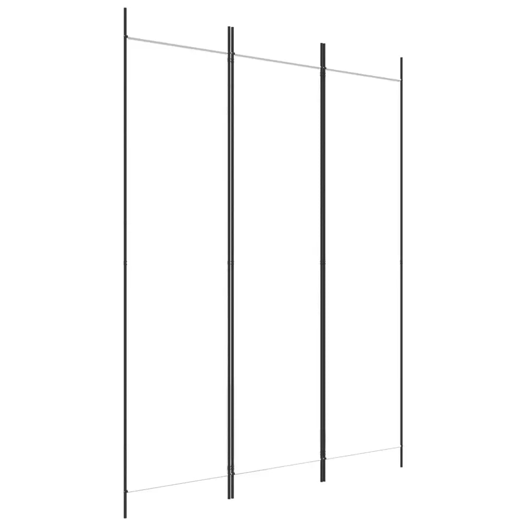 Divisorio a 3 Pannelli bianco 150x200 cm in Tessuto 350178