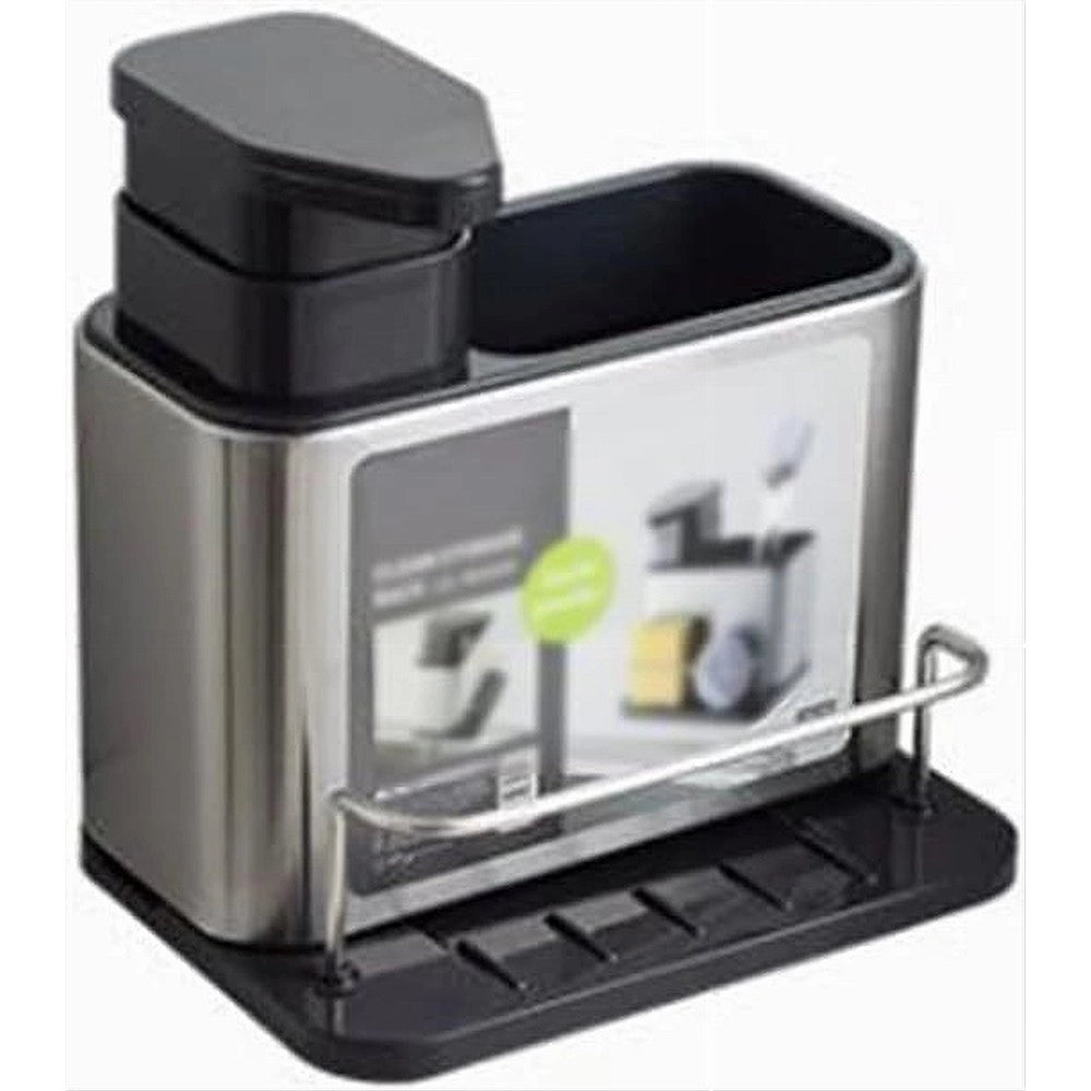 Trade Shop - Dispenser Di Sapone Cucina Da Appoggio Manuale In Acciaio Contenitore Da 400 Ml -