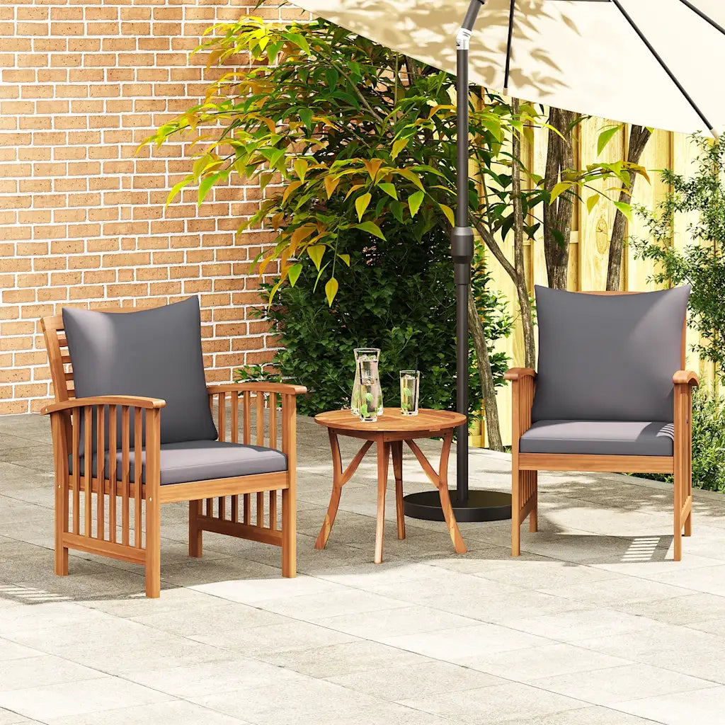Sedie da Giardino con Cuscini 2 pz-Sedia da esterno in Massello di Acacia