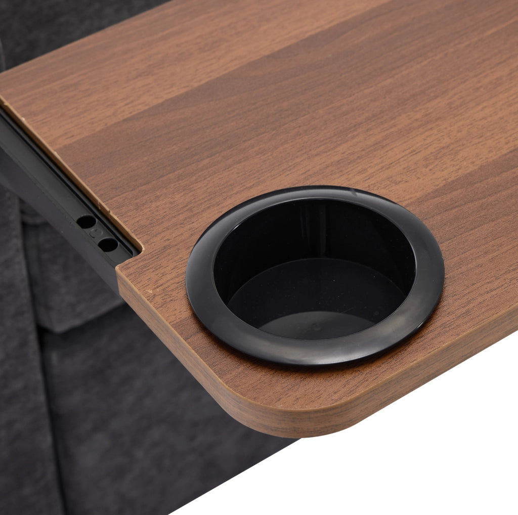Divano letto trasformabile con schienale regolabile; porte USB e Type-C in tessuto grigio
