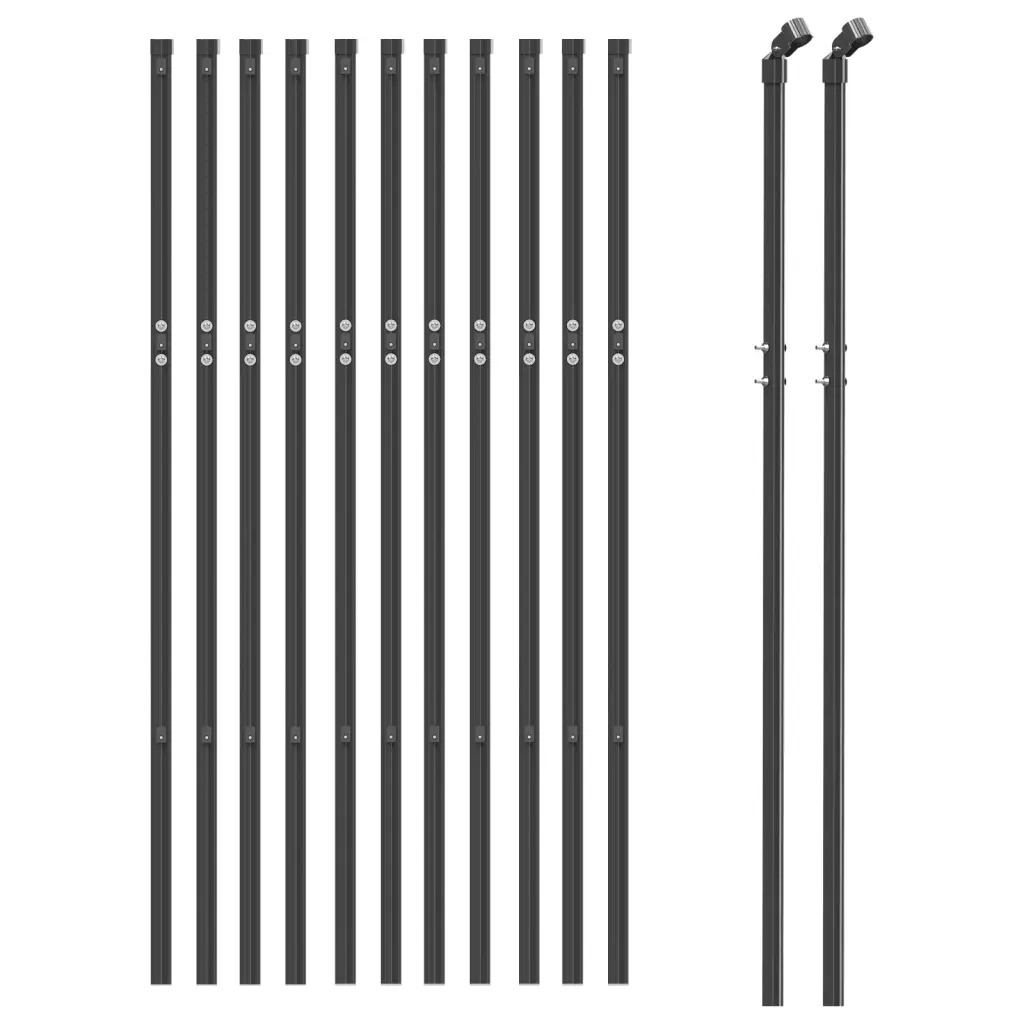 Recinzione da Giardino | Recinzione Metallica Antracite 0,8x25 m in Acciaio Zincato