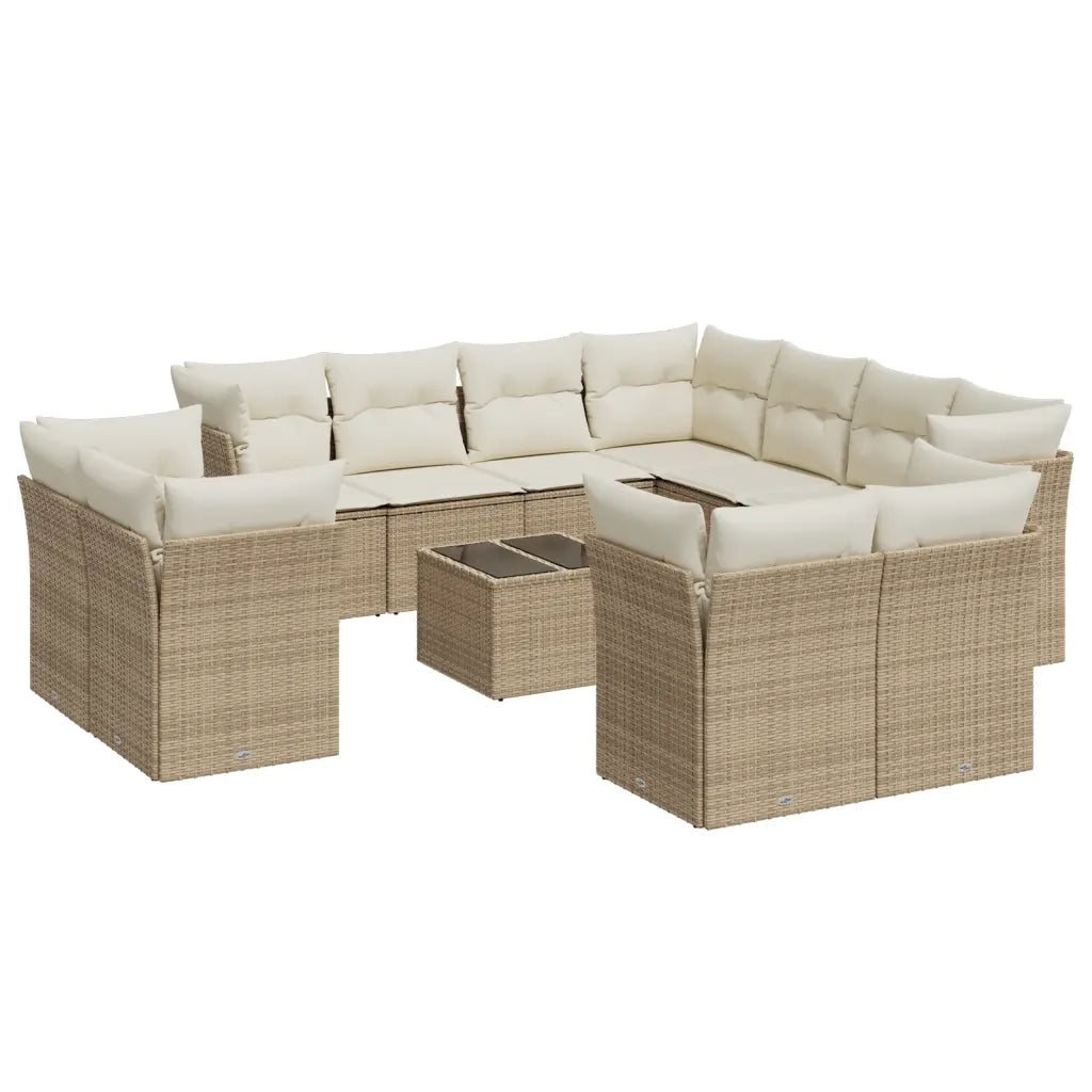 Set Divani da Giardino 12 pz con Cuscini Beige in Polyrattancod mxl 91432