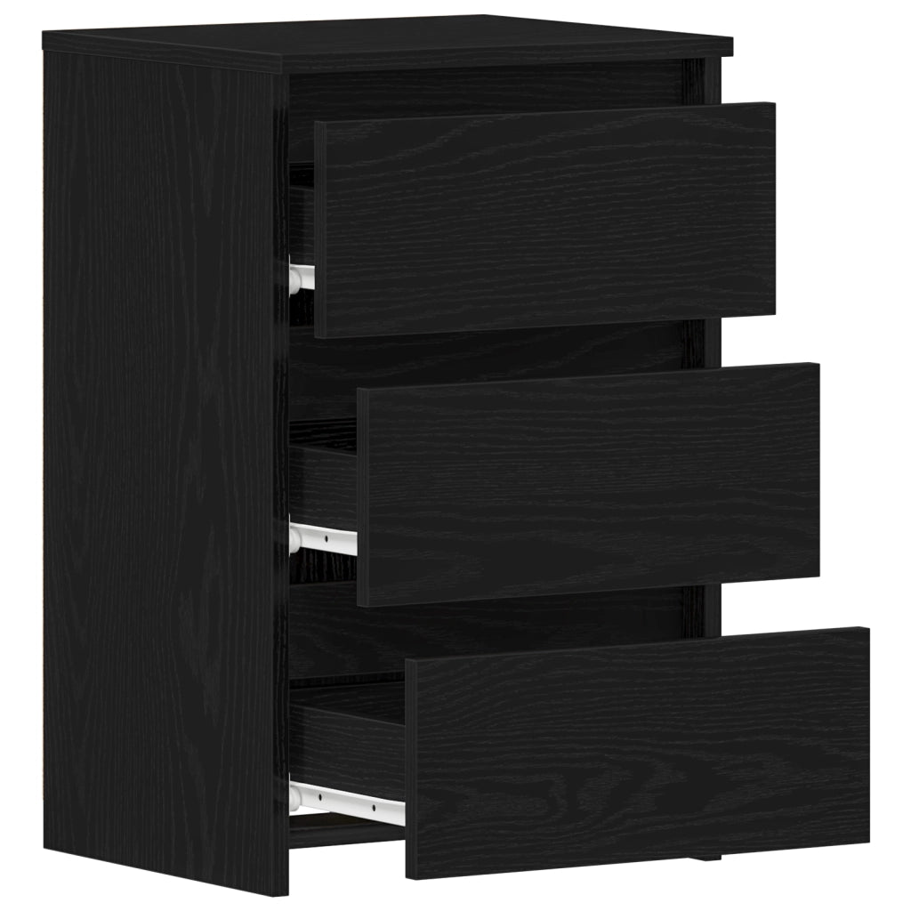Comodini 2 pz Nero Rovere 40x35x62,5 cm Legno ingegnerizzato