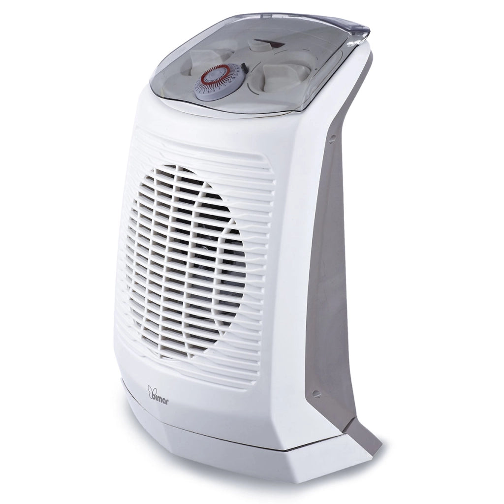 Bimar Termoventilatore Bagno HF201 Basso Consumo Timer 24h Aria Calda Silenzioso Tripla Sicurezza