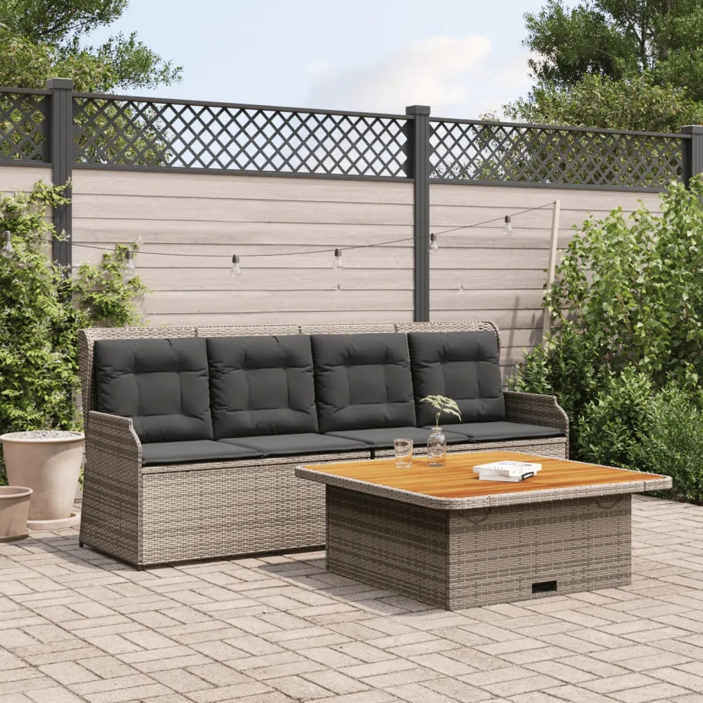 vidaXL Set Divani da Giardino 3 pz con Cuscini Grigio in Polyrattan