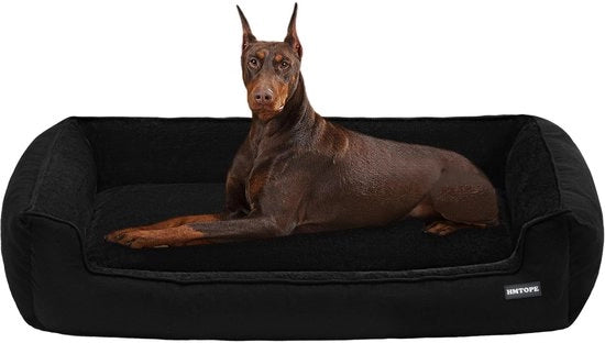 Cuscino per cani, panca per cani, letto per cani, guinzaglio per cani rimovibile e lavabile, nero, 120 x 90 x 30 cm