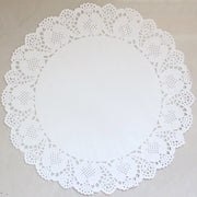 Trade Shop - 12 Pz Centrino In Carta 32 Cm Sotto Torta Bianco Pizzo Nozze Festa Matrimonio -
