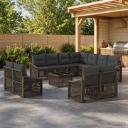 Set Divano da Giardino 12 pcs Grigio polyrattan 3436178