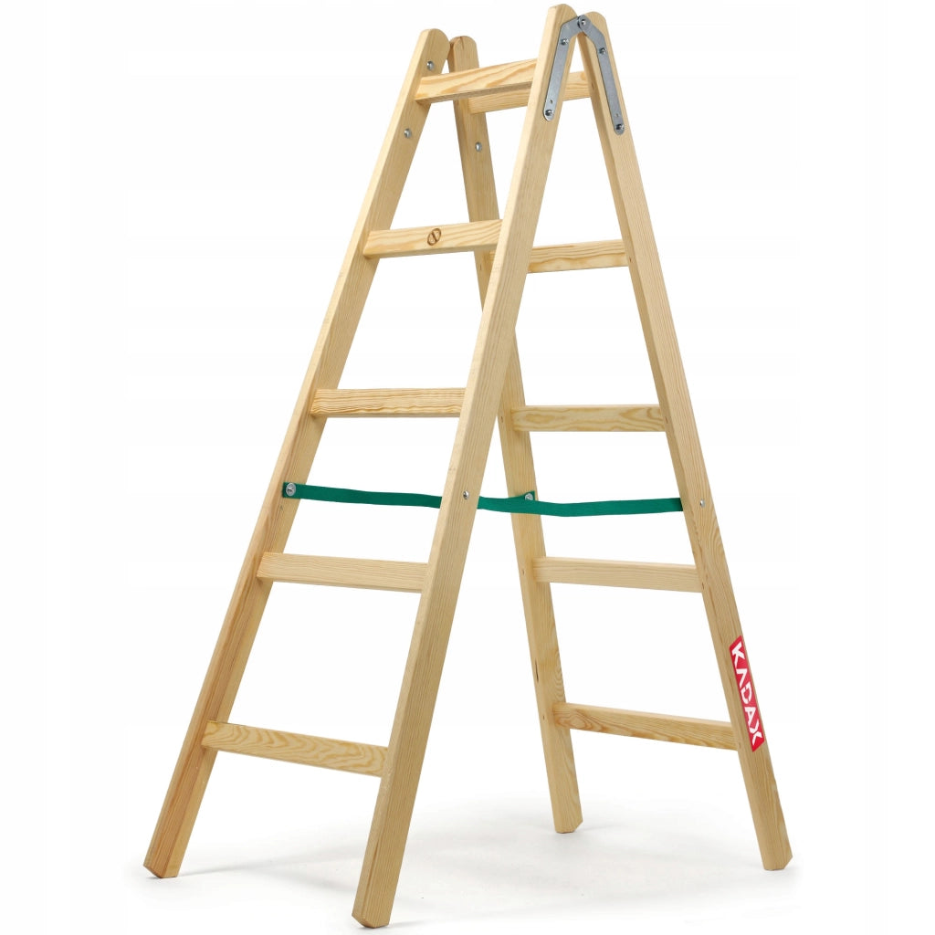 Scala da pittura in legno KADAX, 2x5 pioli, stabile, a doppia faccia, portata 150 kg