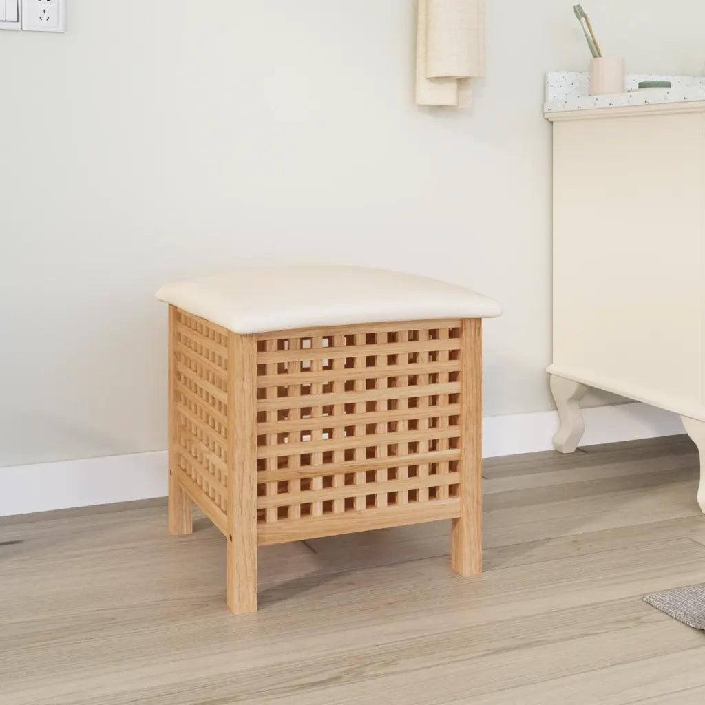 Sgabello da Bagno 48x47,5x52 cm in Legno Massello di Nocecod mxl 70380