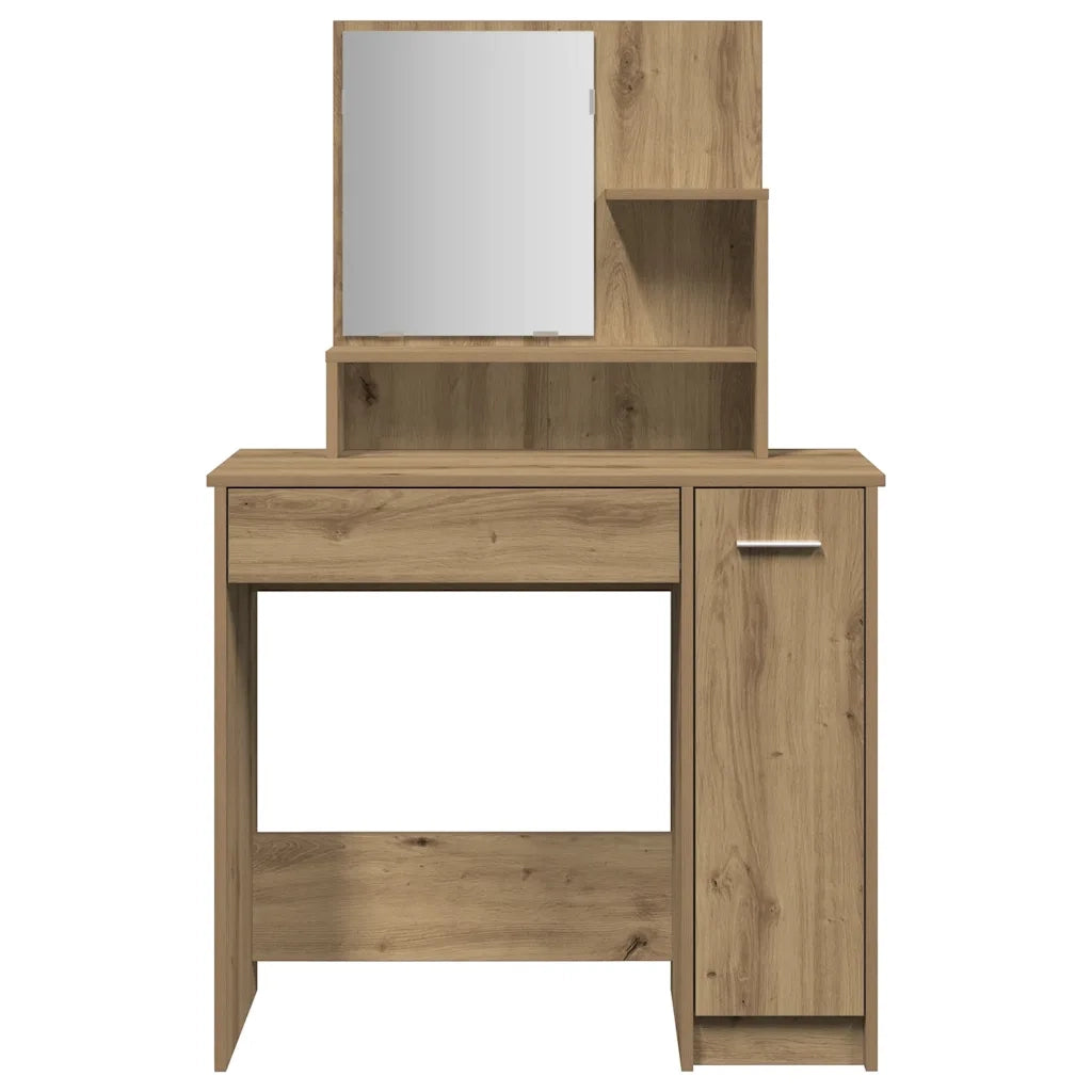 Toeletta con Specchio Rovere Artigianale 86,5x35x136 cm 857010