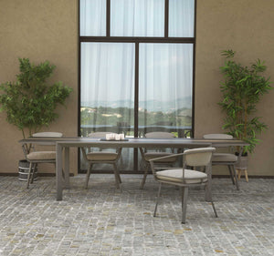 Tavolo Allungabile da Giardino 200/300,5x104xh76 cm in Alluminio Riverside Tortora