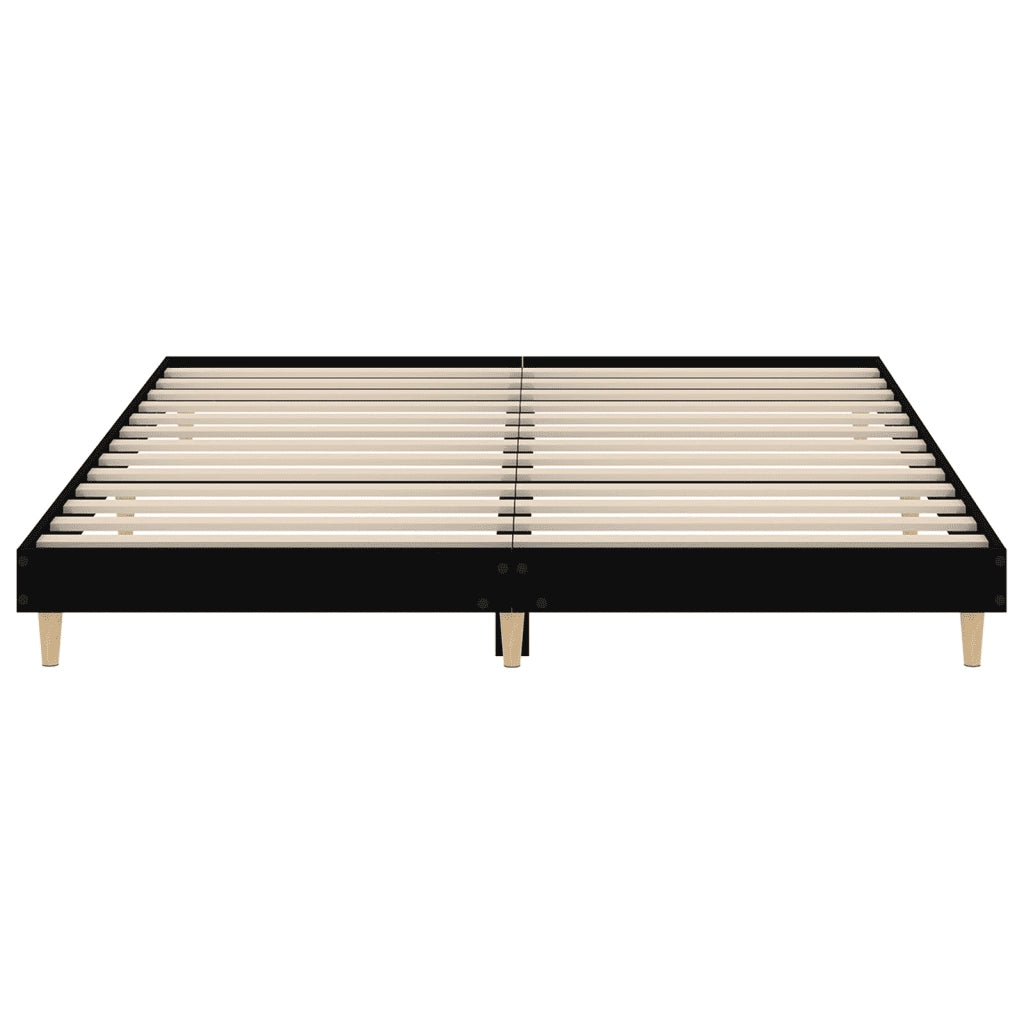 Giroletto-Struttura Letto Nero 200x200 cm in Legno Multistrato 303460