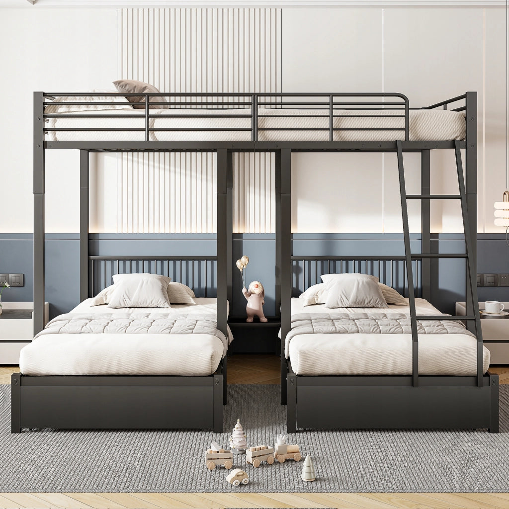Letto a castello 3 in 1 - Xylo - 90x200 - Nero