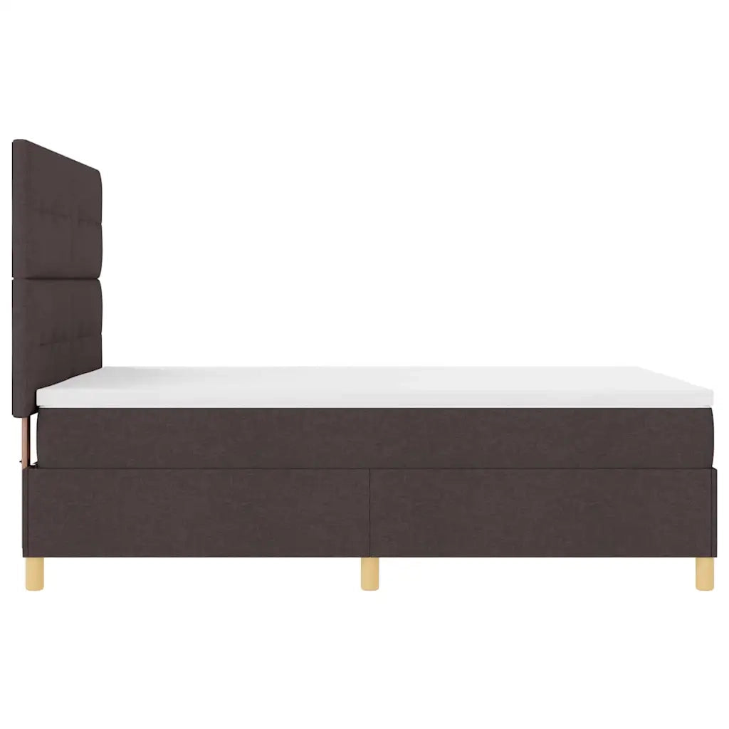 Letto a molle con materasso Marrone Scuro 140 x 200 cm Tessuto 3339626