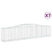 Set di 7 gabbioni ad arco per recinzioni a gabbia e muri di contenimento 400 x 50 x 80/100 cm ferro zincato argento 02_0041152