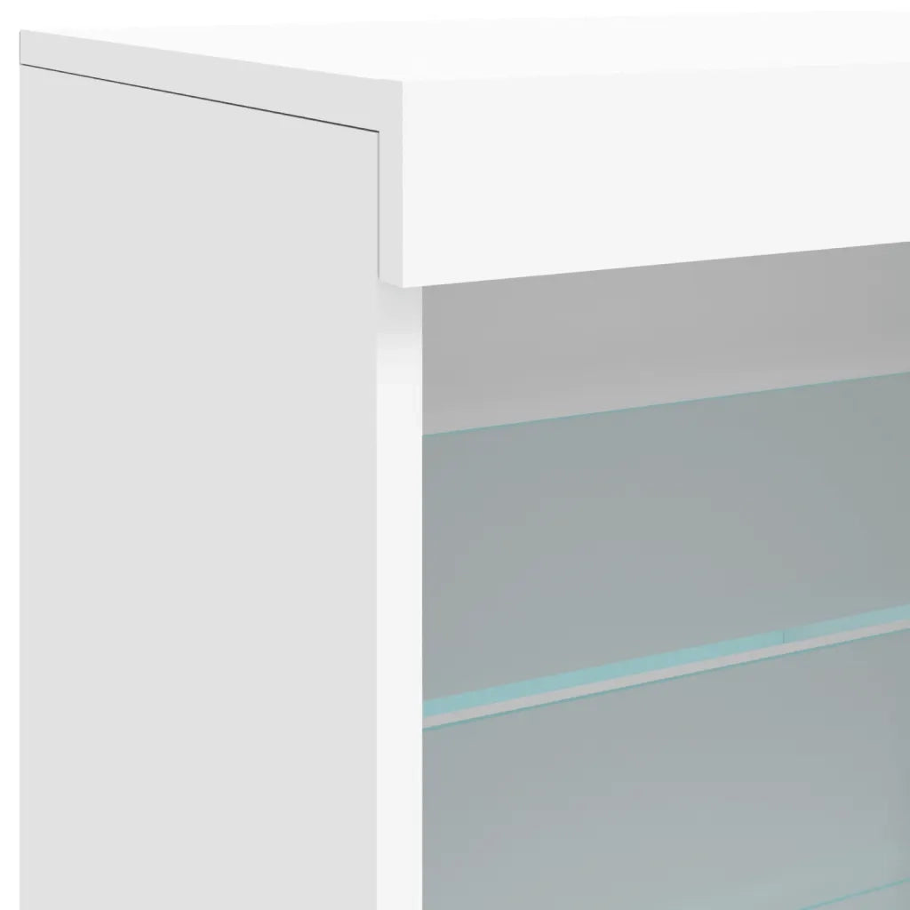 Credenza con Luci LED Bianca 60,5x37x67 cm 836693