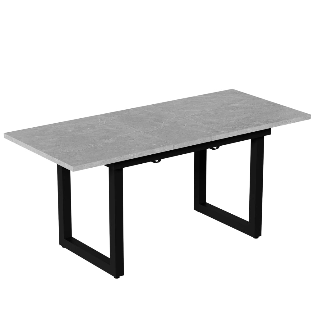 Tavolo da pranzo allungabile in MDF grigio e nero