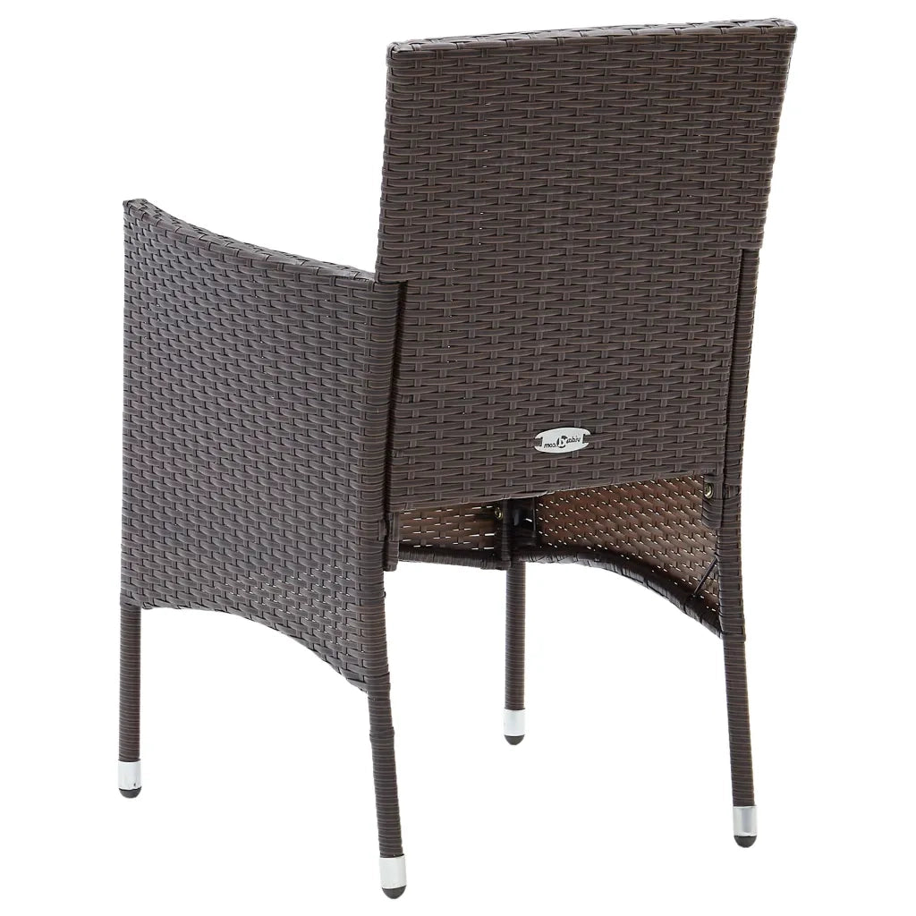 Sedie da Pranzo per Giardino 4 pz | Sedie da Esterno in Polyrattan Marrone