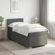 Letto box spring con materasso Grigio Scuro 90 x 190 cm Tessuto 3450370