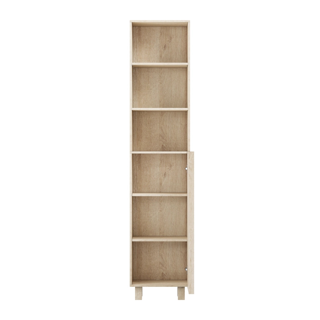 Mobile da bagno con ante e vani aperti; per bagno e ingresso; 35 x 30 x 162.5 cm; rovere