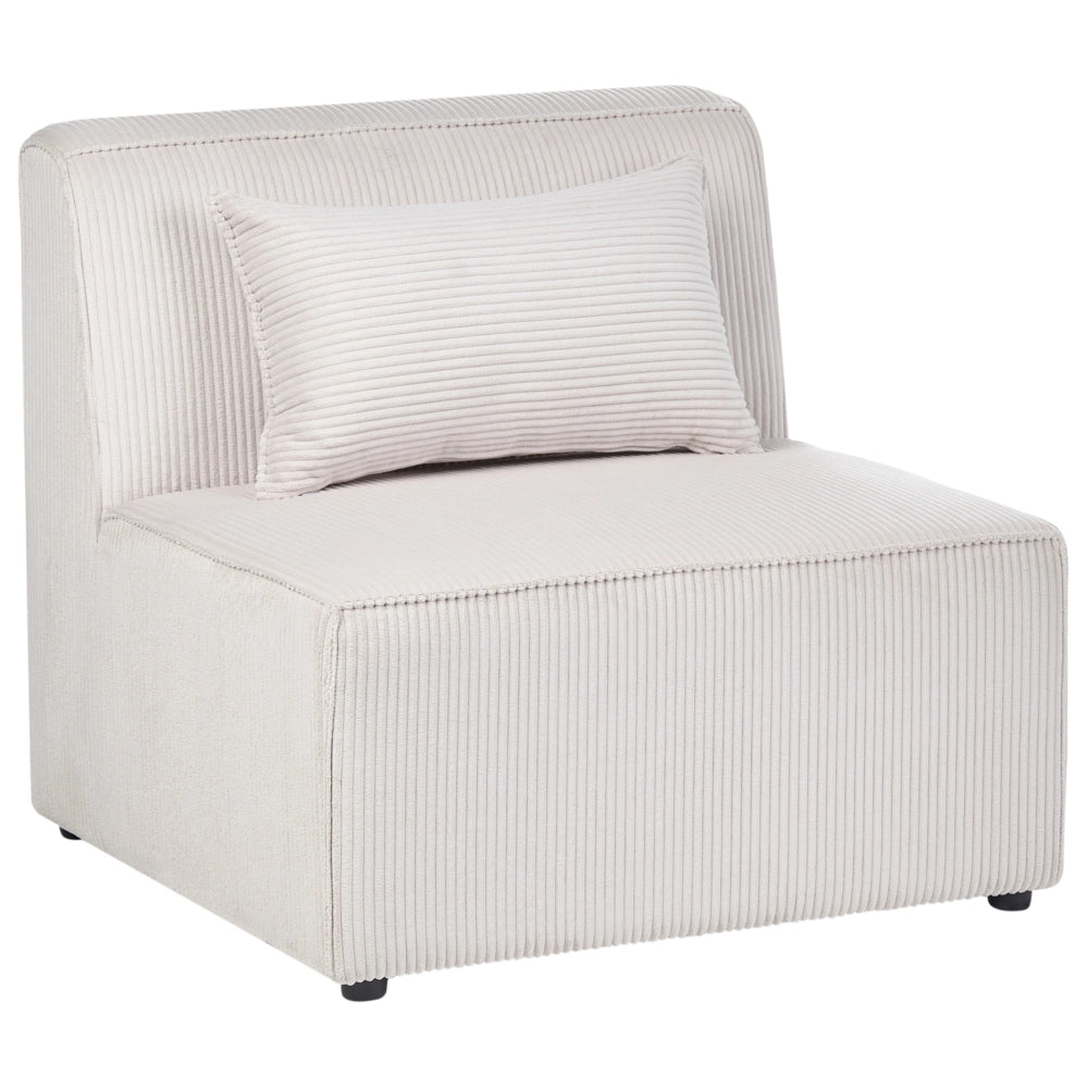 Poltrona Rettangolare in Velluto Colore Beige stile moderno monoposto