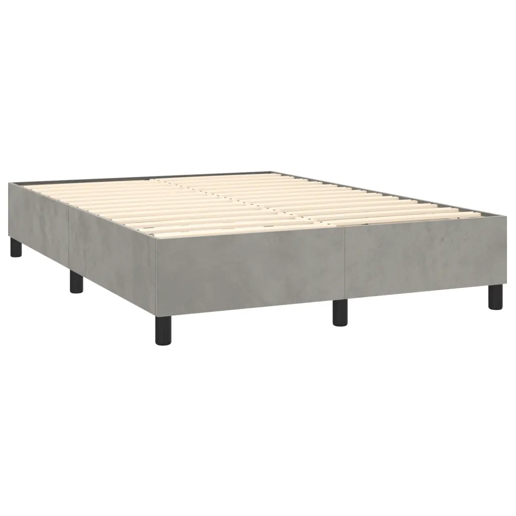 Letto a Molle Materasso e LED Grigio Chiaro 140x190 cm Velluto 3139799