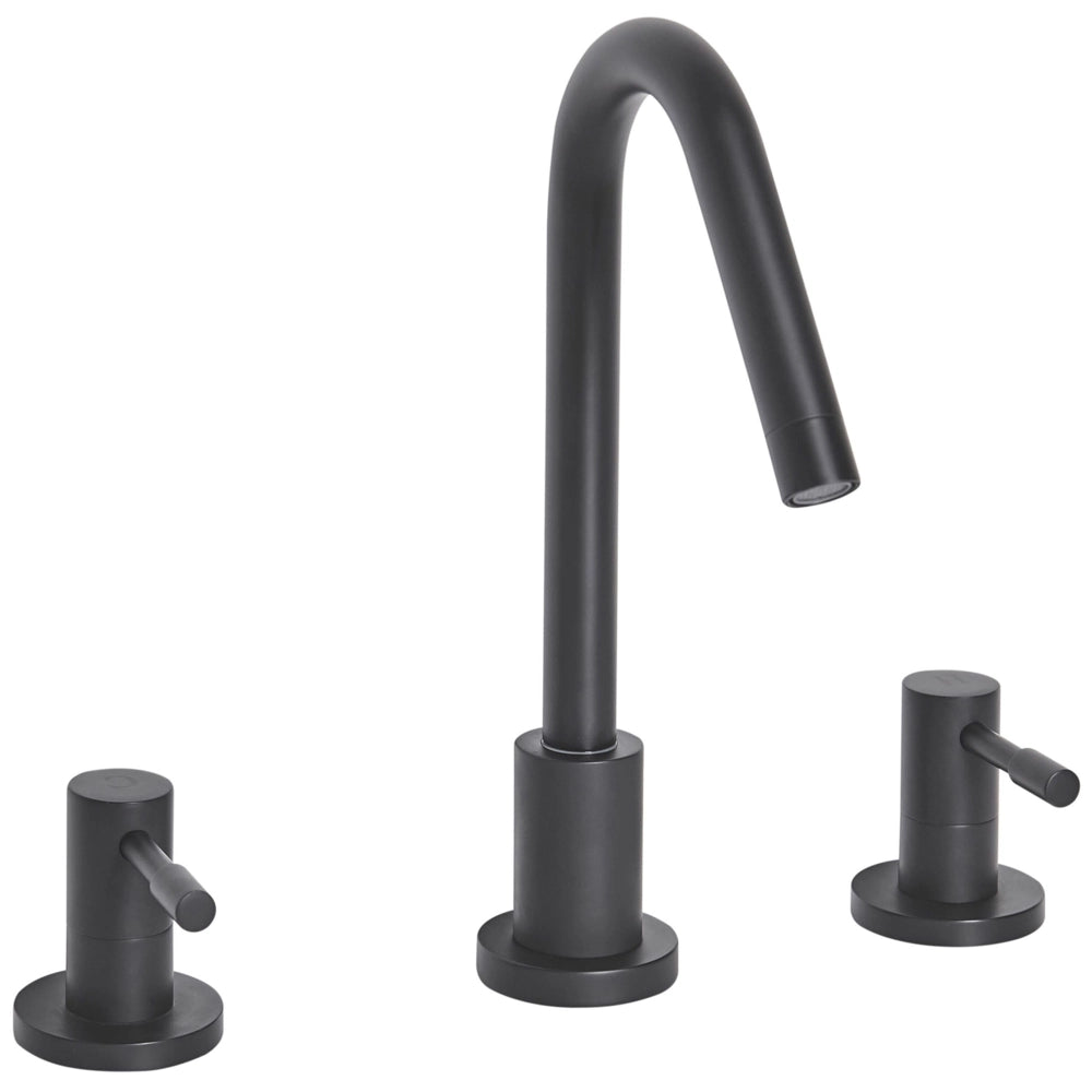 Rubinetto miscelatore per lavabo in ottone metallico opaco nero rubinetto moderno del bagno a doppia leva