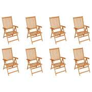 Sedie Reclinabili da Giardino 8 pz in Legno Massello di Teak cod mxl 7328