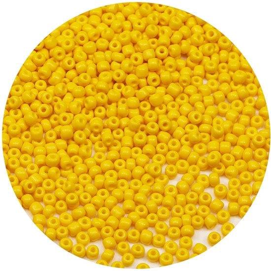 Kralen in vetro colorato giallo 4 mm, 6/0 per bracciali, per la creazione di accessori (giallo)