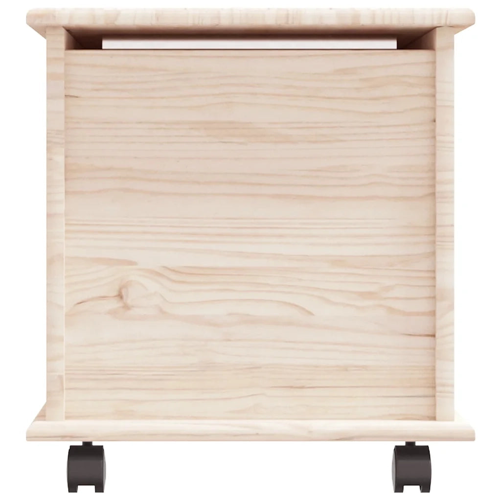 Cassapanca con Ruote-Baule-Armadietto contenitore ALTA 73x39,5x43 cm Legno Massello di Pino
