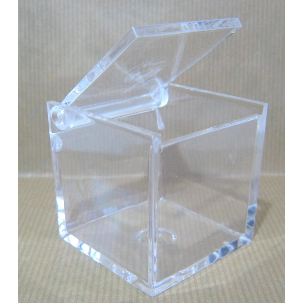 Trade Shop - 12 Scatoline Scatole Cubo Plexiglass 5x5 Trasparente Porta Confetti Bomboniera -